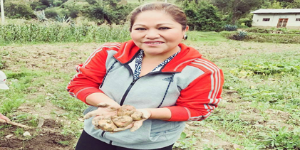 Sonia Morales se reiventa en la chacra, siembra papas, ollucos y alverjas